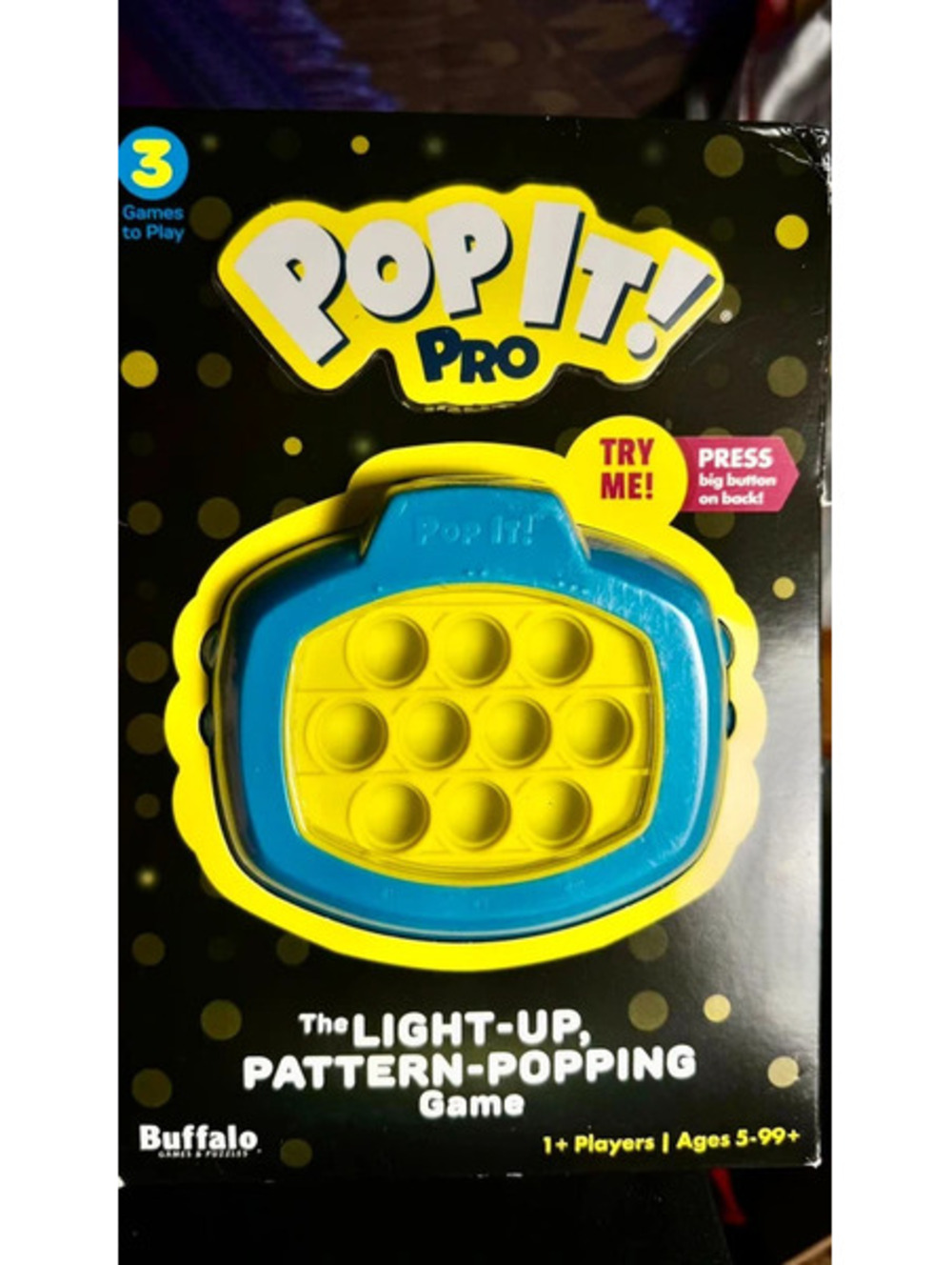 Pop It! Pro  The Original Light Up Pattern Popping Pop It! Game from Buffalo